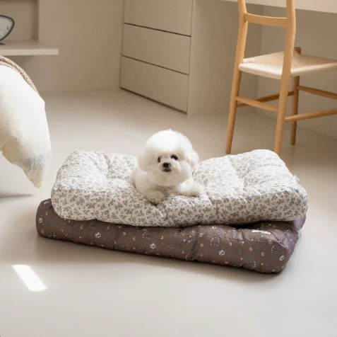 반려동물 양면 수면 매트, 고양이 강아지 패드, 부드럽고 피부 친화적인 포근한 방석, 중소형견 사계절 범퍼 침대 매트